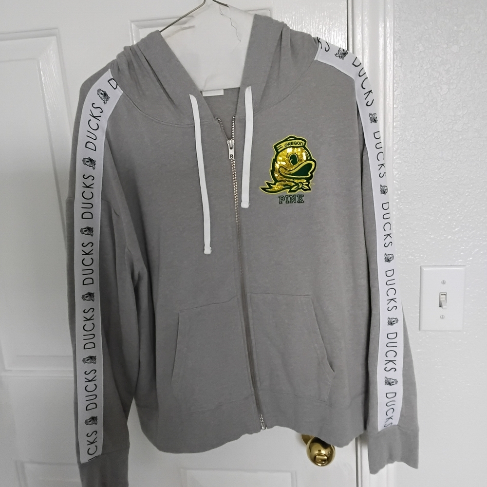 PINK- Gray Ducks Zip-Up Hoodie